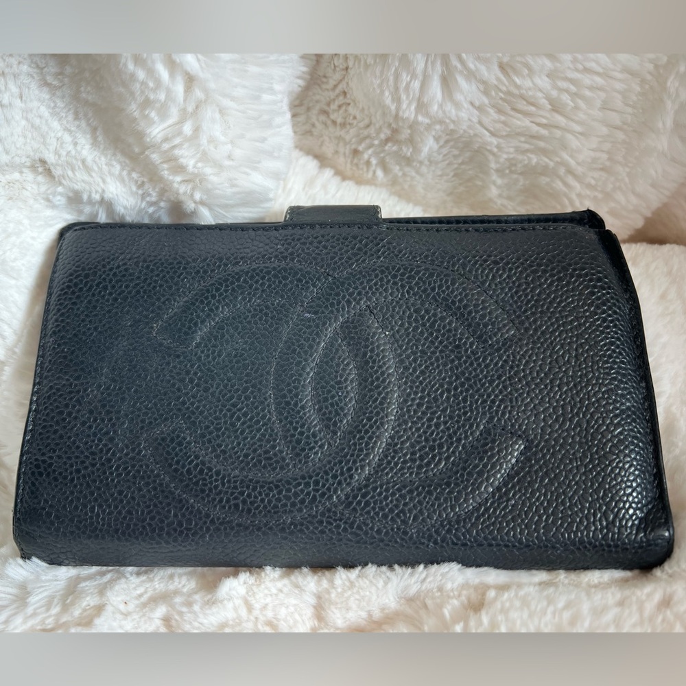 Authentic Chanel Black Caviar Leather French Wallet **REASONABLE OFFERS ONLY**
